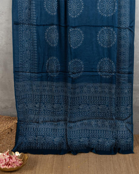 Teal Gajji Silk Saree with Kalamkari Handword Ajrak Silk Blouse | Blouse Size 38-44” | Free Shipping Printed Black Irkal Silk Saree with PinkBorders and Pearl Embroidered Pink Blouse | Blouse Size 38-44 | Free Shipping