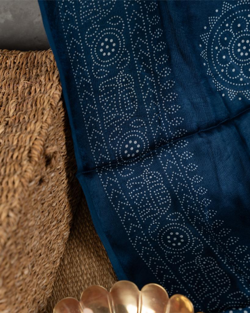 Teal Gajji Silk Saree with Kalamkari Handword Ajrak Silk Blouse | Blouse Size 38-44” | Free Shipping Printed Black Irkal Silk Saree with PinkBorders and Pearl Embroidered Pink Blouse | Blouse Size 38-44 | Free Shipping