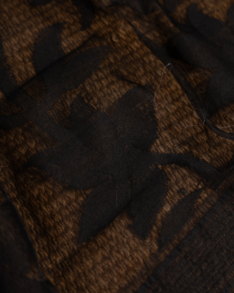 Beautiful Black Bengal Jamdhani Silk Cotton Saree with Self Weaving & Kalamkari Pirnted Blouse | Blouse Size 38-44" | Free Shipping |