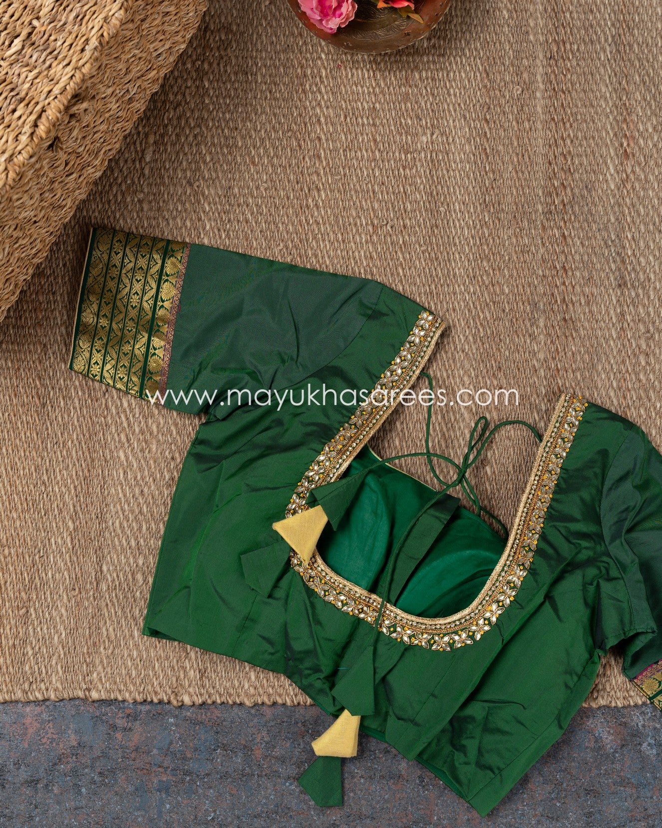 Mayukha Sarees Boutique: Mysore Silk Pure Crepe Floral Bliss