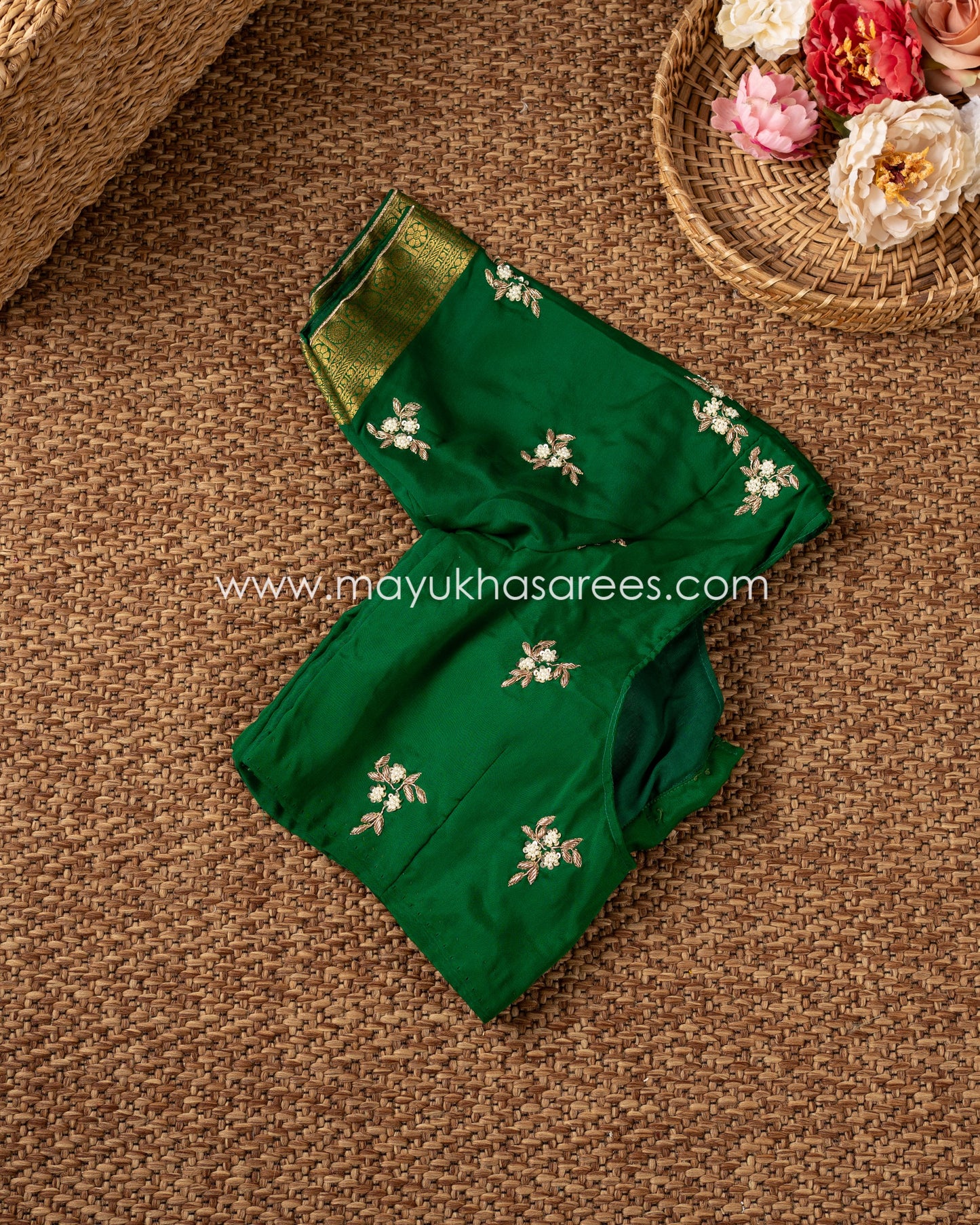 Serenity Silhouettes: Pure Mysore Silk Saree With Free Shipping!   And Stitched Blouse In Size 38-46