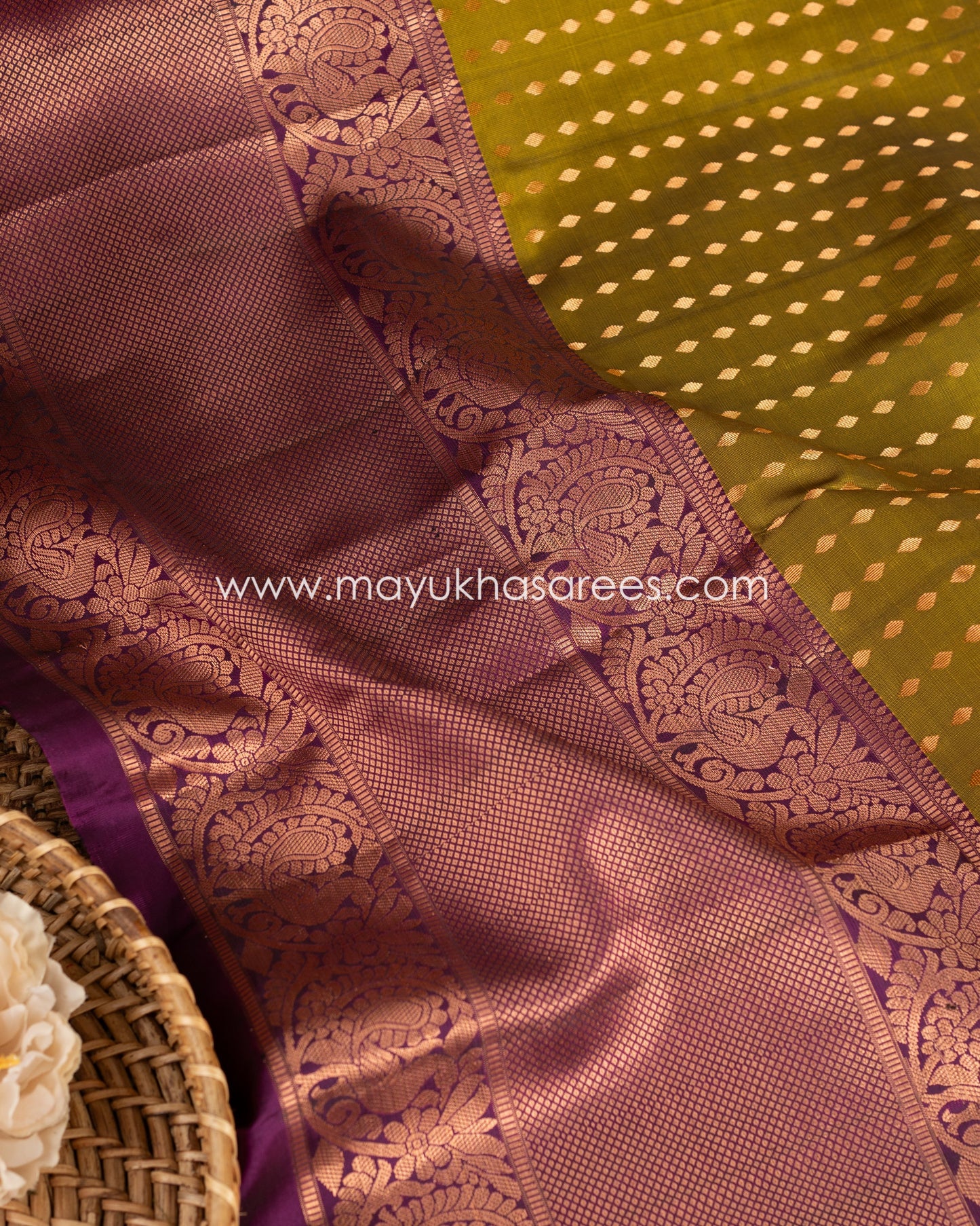 Royal Elegance: Kanchipuram 1000 Butties Saree With Handworked Blouse, Free Shipping!  And Stitched Blouse In Size 38-44