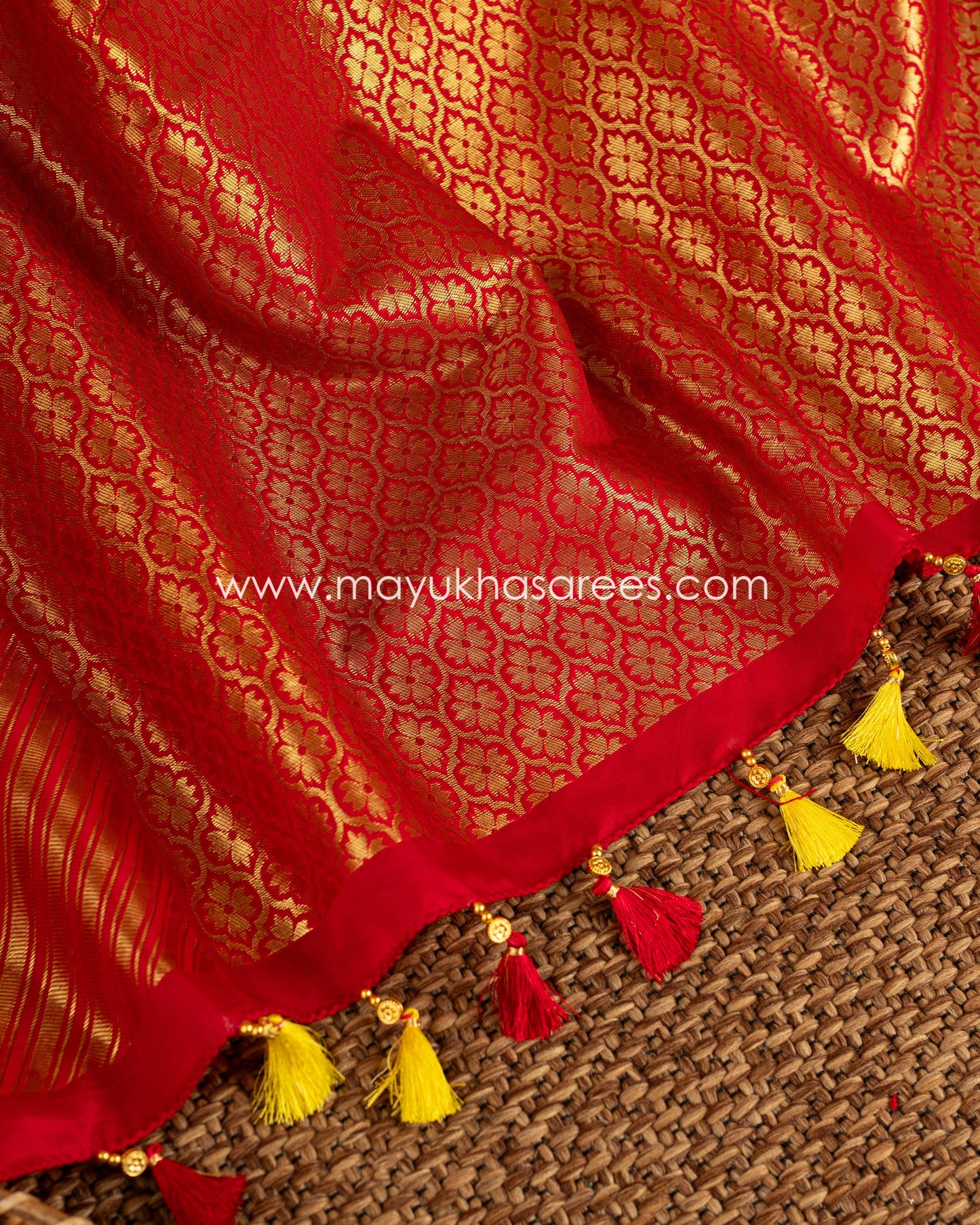 Saffron Dreams: Powerloom Kanchipuram Saree With Brocade Weaving, Free Shipping!  And Stitched Blouse In Size 38-50