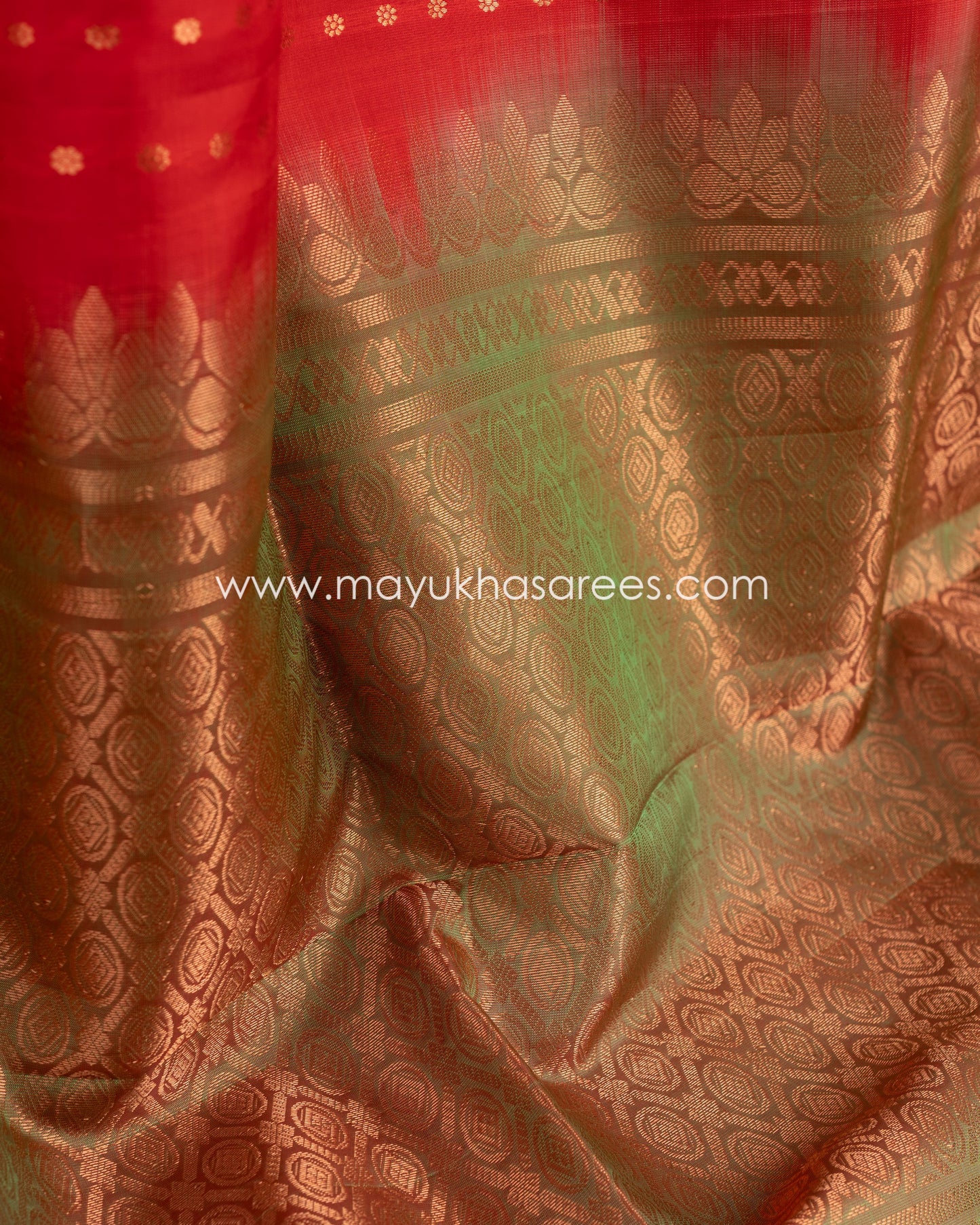 Fiesta Elegance: Kanchipuram Saree With 1000 Butties, Free Shipping!  And Stitched Blouse In Size 38-58