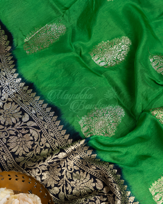 Banarasi Green Butta Sare mayukhasarees