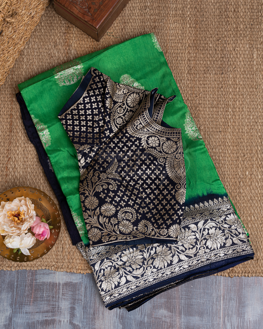 Banarasi Green Butta Sare mayukhasarees