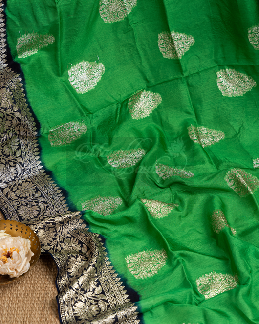 Banarasi Green Butta Sare mayukhasarees