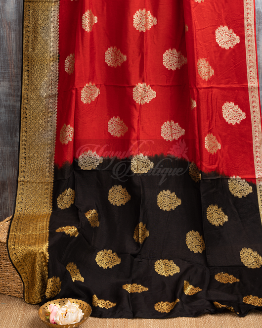 Banarasi Munga Butta Red Saree mayukhasarees