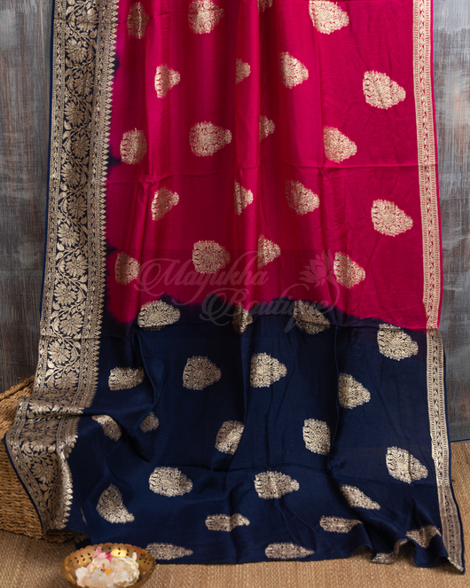 Banarasi Munga Pink Saree mayukhasarees