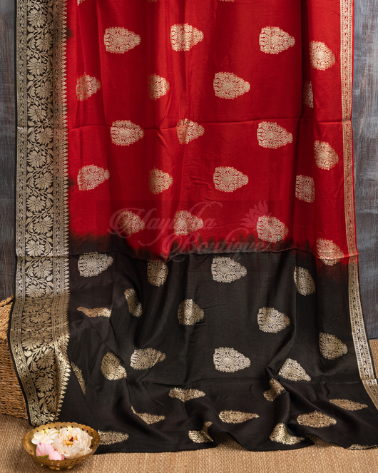 Banarasi Munga Red Saree mayukhasarees