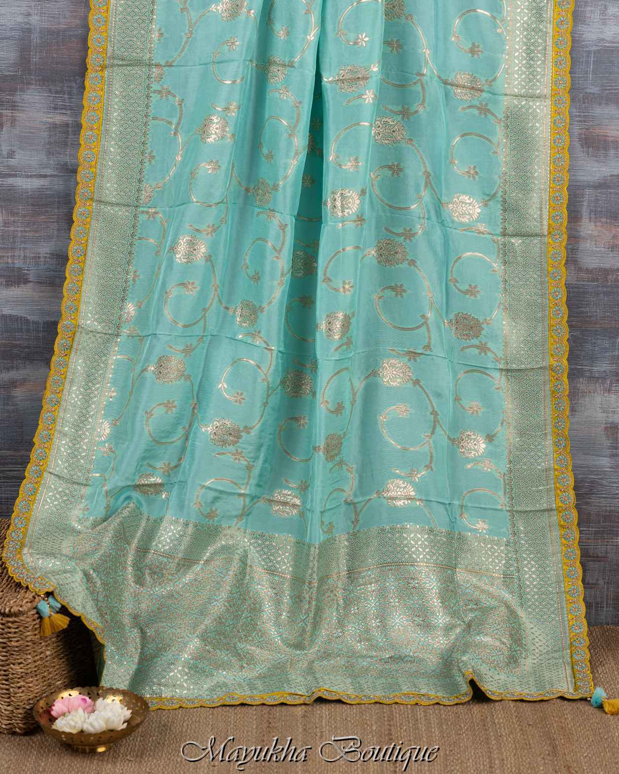 Blue Banarasi Silk Saree mayukhasarees