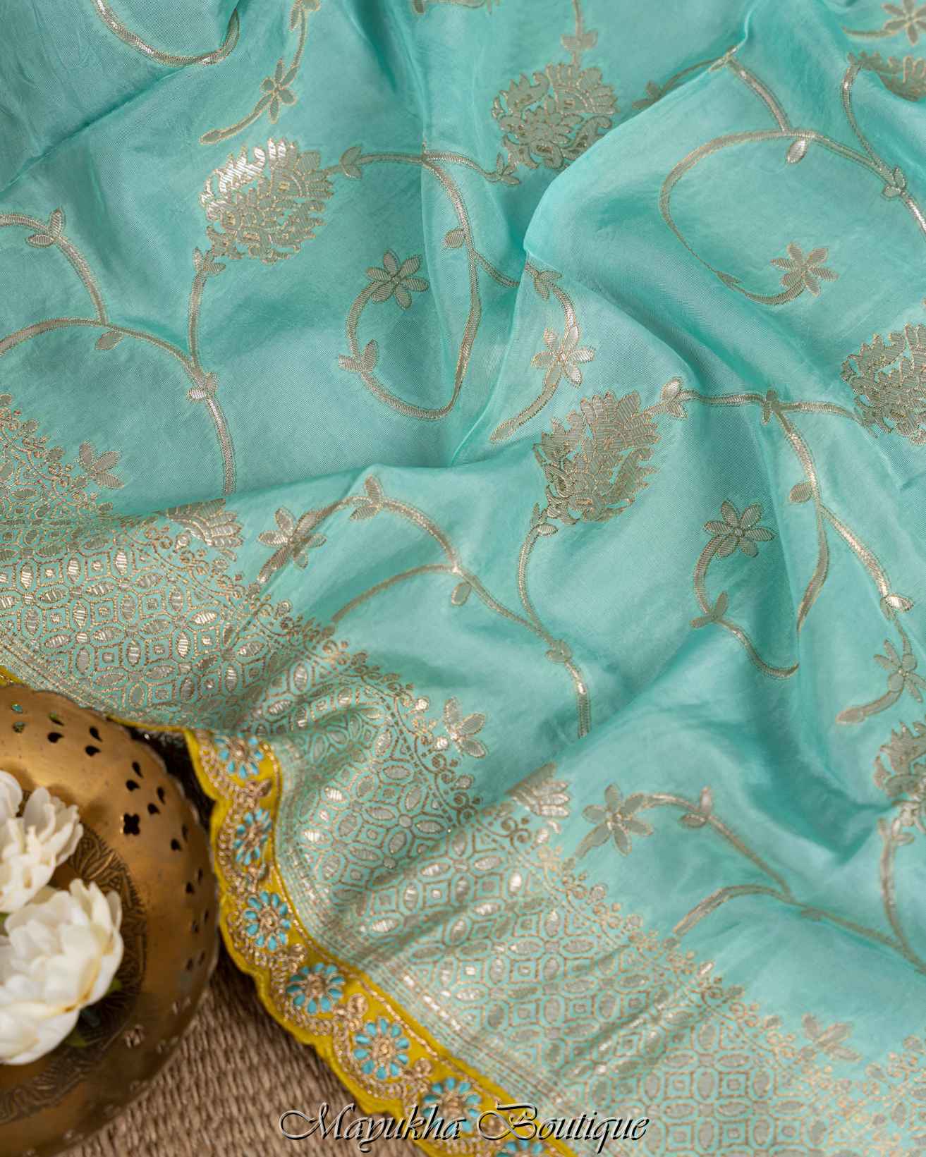 Blue Banarasi Silk Saree mayukhasarees