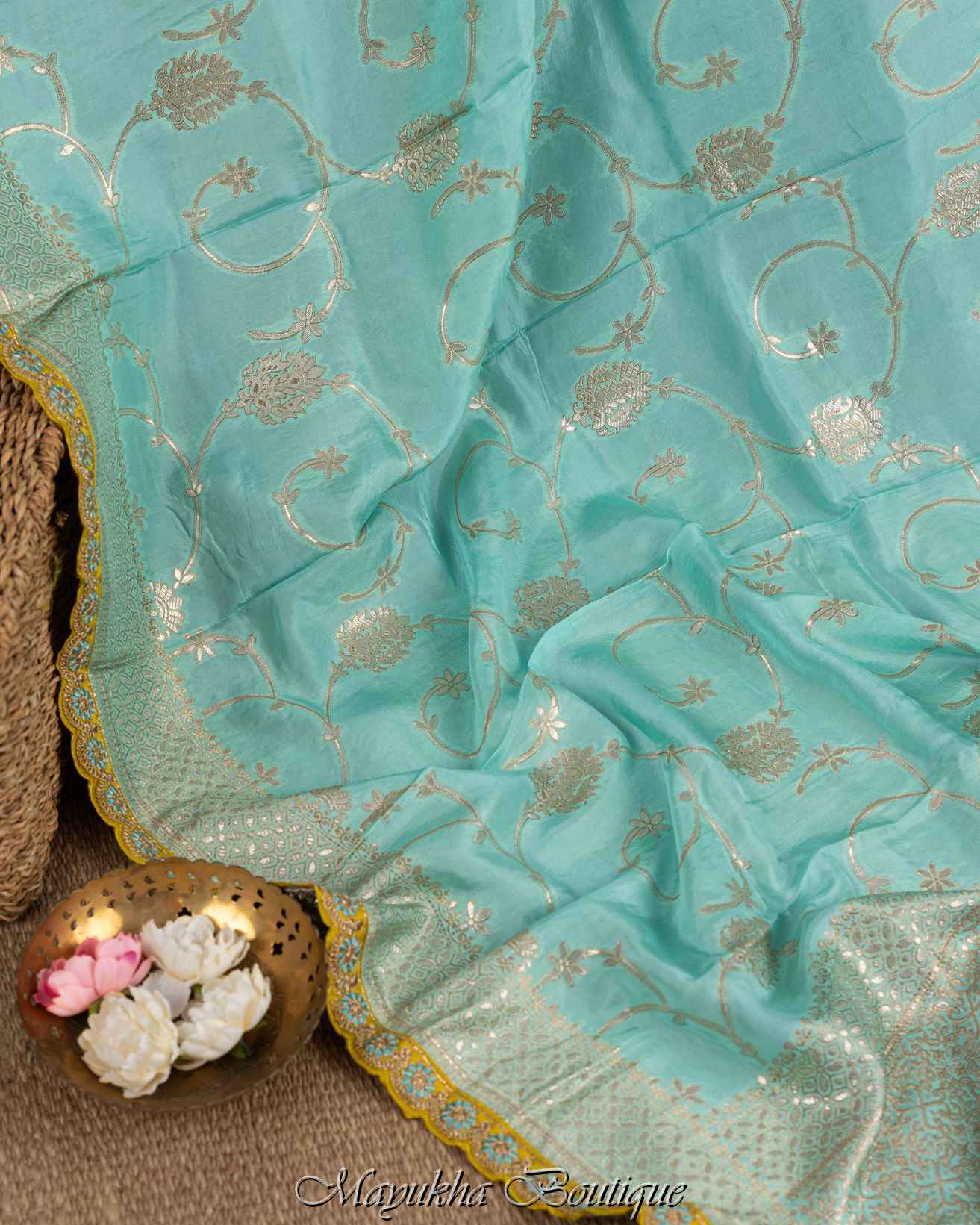 Blue Banarasi Silk Saree mayukhasarees