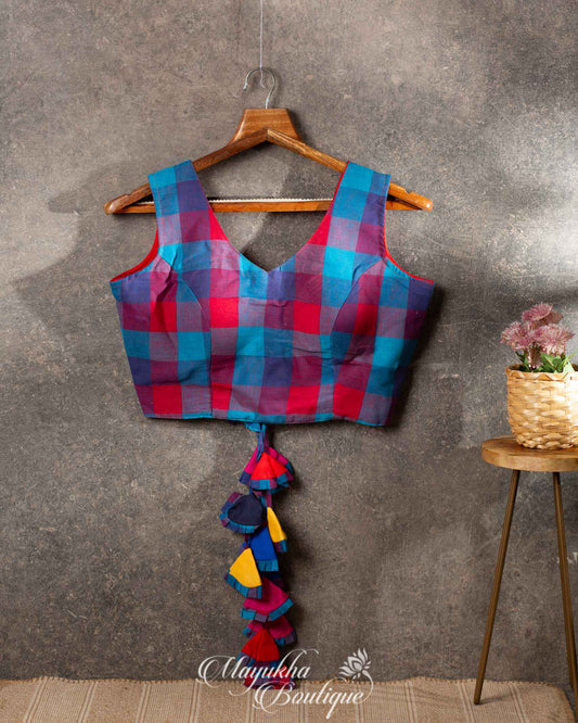 Colorful Bliss Cambic Cotton Blouse mayukhasarees