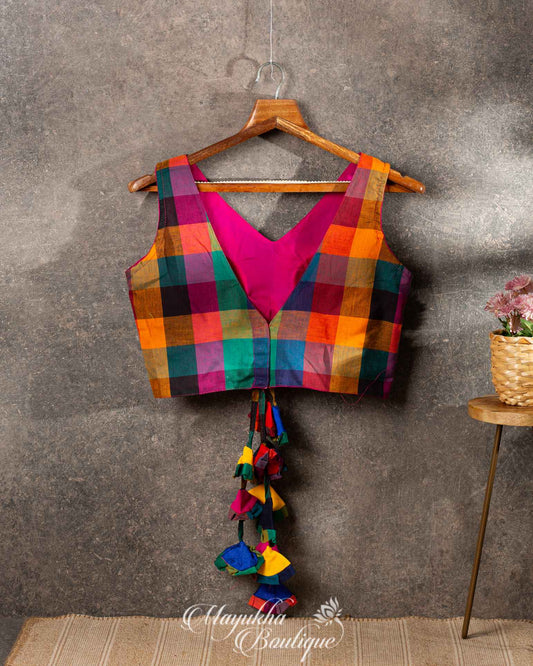 Dangling Colors Cambic Cotton Blouse mayukhasarees