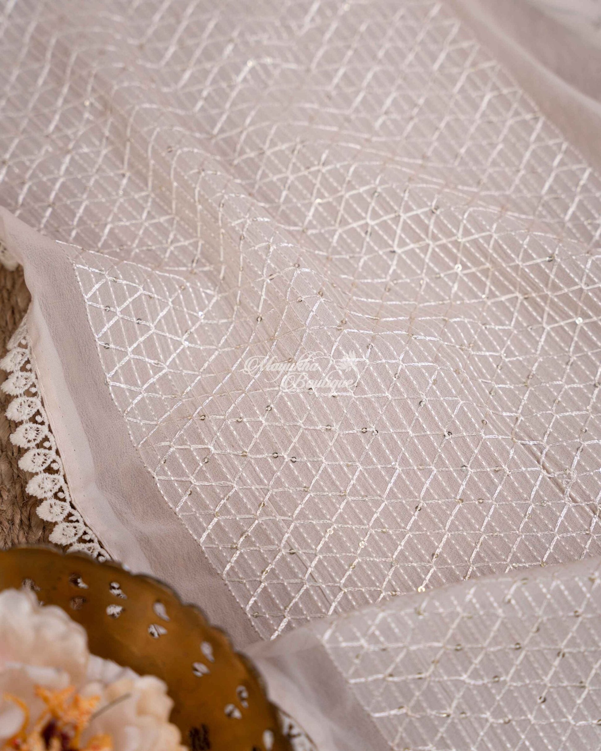 Light Weight Party Wear Georgette With Chikankari Embroidered Borders
Beige Creamy Edit Saree With Stitched Blouse In Size 38-44 mayukhasarees