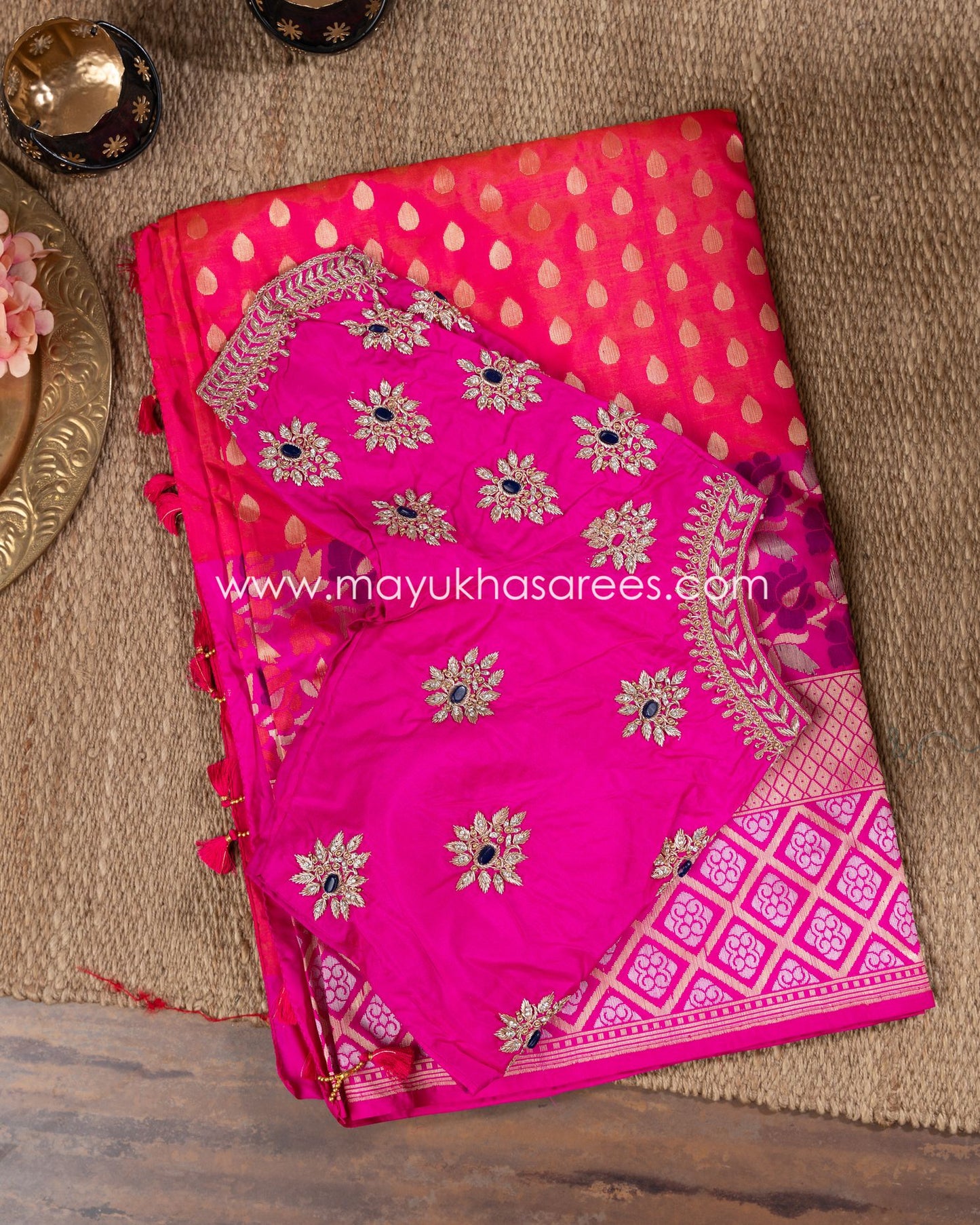 Peachy Patola Pure Silk: Stitched Custom Blouse Boutique For Mayukha Sarees