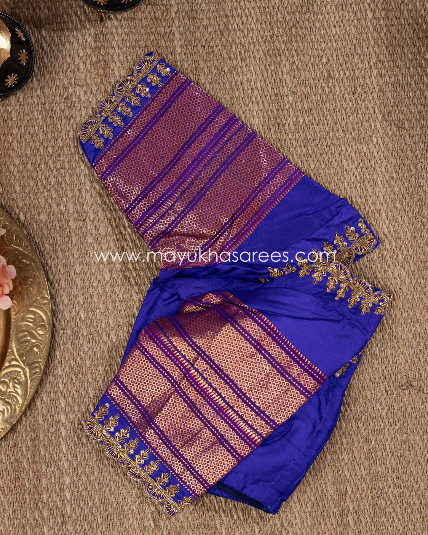 Emerald Peacock Silk Saree With Nauwari Border And Fancy Pallu