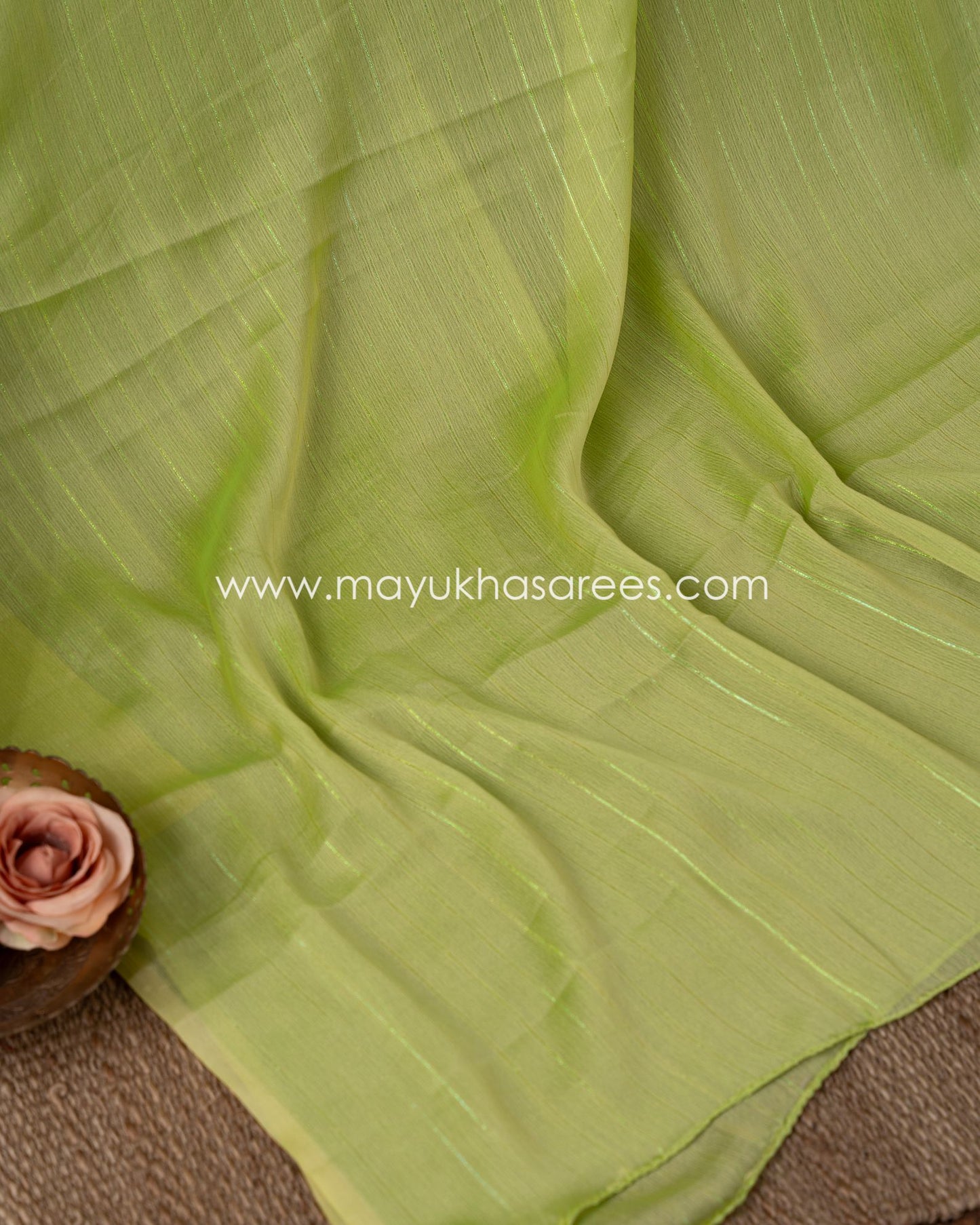 Kalamkari Bliss: Pure Silk Chiffon Saree With Multi Color Leaf