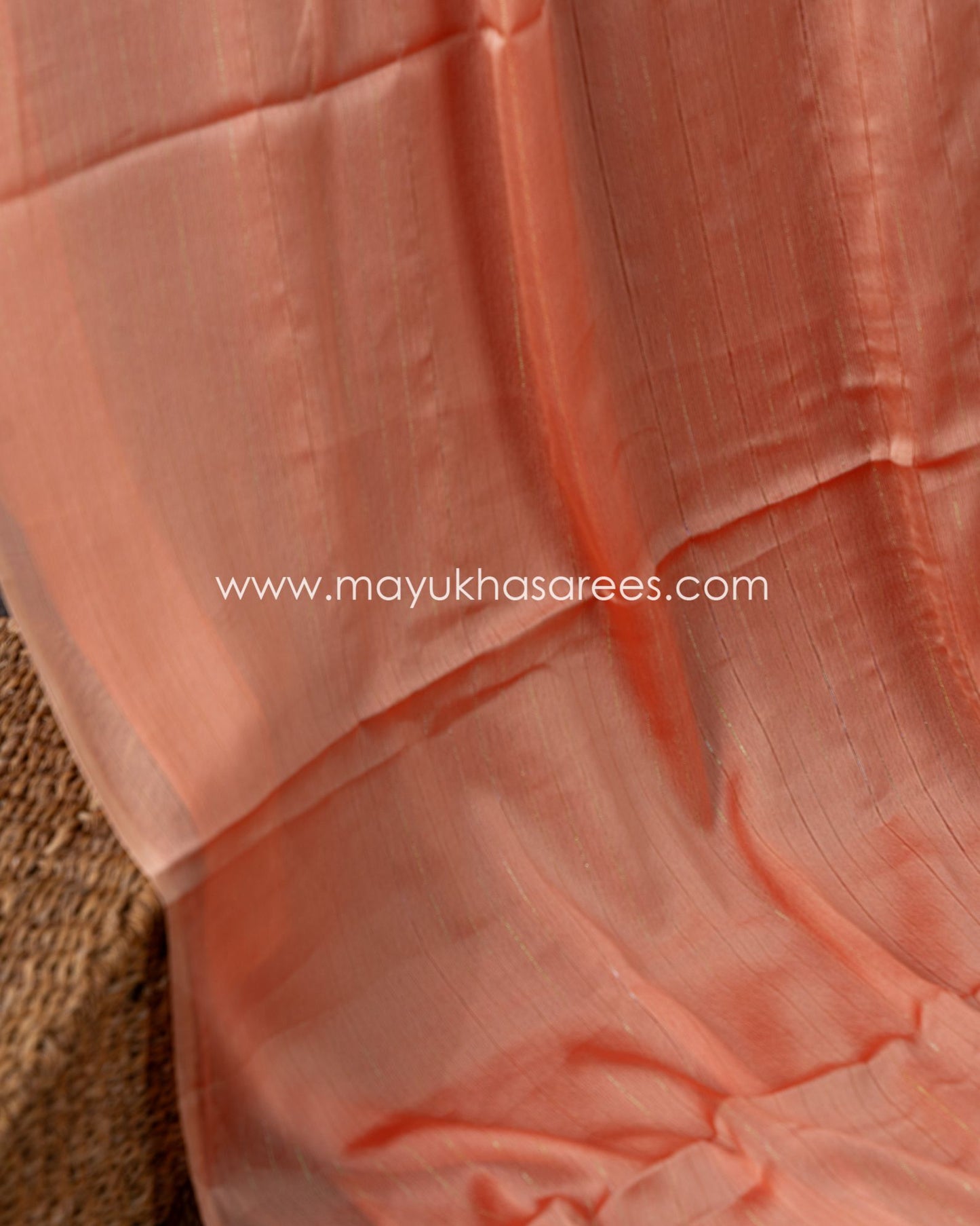 Peach Blossom Silk Saree With Kalamkari Blouse - Chiffon Weave